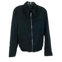 NWOT Womens Size Medium ZARA Black Full Zip Shimmer Bomber Jacket - $29.39