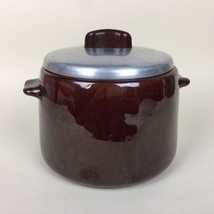 Vintage West Bend 2 Qt Ceramic Bean Pot Crock w/ Lid Brown (No Base) Used - £14.19 GBP