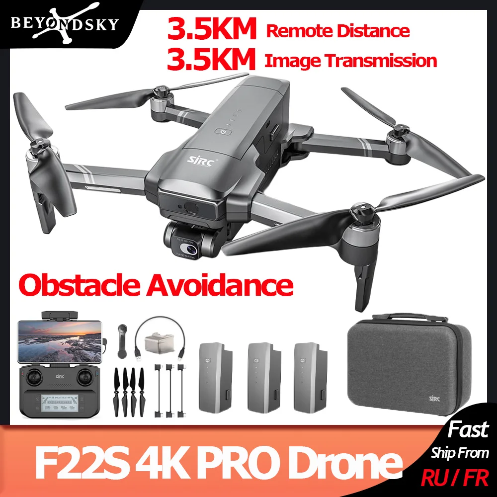 SJRC F22S 4K PRO Drone Camera Obstacle Avoidance PRO Quadcopter EIS 2-Axis - £320.83 GBP+