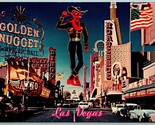 Fremont Street View Las Vegas Nevada NV 1950s UNP Unused Chrome Postcard... - $6.88