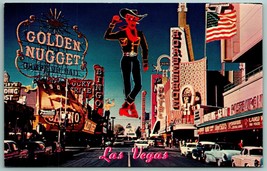 Fremont Street View Las Vegas Nevada NV 1950s UNP Unused Chrome Postcard J12 - £5.38 GBP