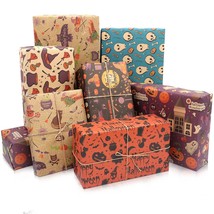 Halloween Wrapping Paper, 12 Sheets Halloween Pattern Paper Set, Kraft G... - £11.88 GBP