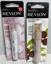 Revlon Kiss Exfoliating Lip Balm #111 Sugar Mint 0.09 oz &amp; Balm 010 2 Total - £8.07 GBP