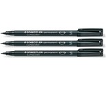 Staedtler Lumocolor Black Superfine Permanent Marker Pens Pack of 3 Wate... - £14.17 GBP