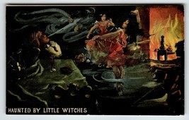 Haunted By Little Witches Postcard 1912 Spooky Halloween Fantasy Theochrom 600 - £77.46 GBP