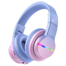 iClever BTH12 Kids Headphones, Colorful LED Lights Kids Bluetooth Headphones wit - £55.69 GBP