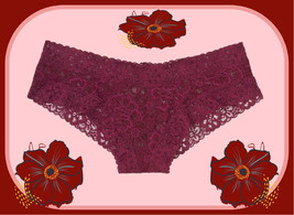 S M L Burgundy Kir All Floral Lace The Lacie Victorias Secret Cheeky Brief Panty - £8.76 GBP