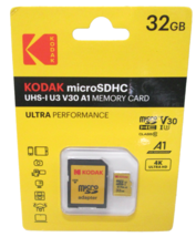 New Kodak 32 GB Micro SDHC Flash Memory Card - Class 10 with SD Adapter - $12.34