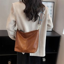 Solid Color PU Leather Women Fashion  Bag Ladies Simple  Large Capacity Handbag  - £53.53 GBP