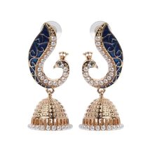 1Pair New Ethnic Gypsy Jewelry Unique Indian Peacock Earrings Jhumka Jhumki Retr - £7.53 GBP
