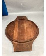 Vintage Dansk Teak Wood Serving Board 26x19” IHQ Marked Round Tray MCM - $736.69 MXN