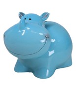 Whimsical Pastel Blue Pachyderm Rhino Money Coin Savings Piggy Bank Figu... - $386.43 MXN
