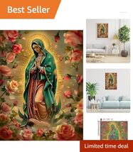 Adult Diamond Painting Kit: Virgin Mary Rhinestone Art, Eco-friendly &amp; R... - $21.73