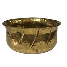 Vintage Hammered Brass Oval Planter Plant Bowl 11x9 Mid-Century Modern D... - £19.85 GBP