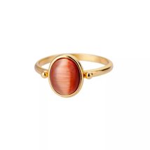 Vintage Opal Rings For Women Stainless Steel Moonstone Finger Ring Weddi... - £20.27 GBP