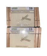 2Packs Natural Wood Clothespins 36-Pack for Laundry or Craft Use - $13.47 CAD
