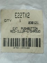 Eaton E22TX2Pushbutton RED W/Shroud E22TX2 RED NEW - $32.34