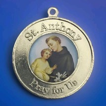 St. Anthony With Baby Jesus Catholic Pendant Charm Vintage Christian Por... - $10.95