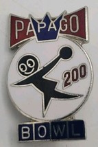 Papago Lanes Crown Logo Bowling Classic Retro 200 Vintage  Lapel Pin Whi... - £10.34 GBP