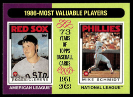 2024 Topps Heritage 1986 Most Valuable Mike Schmidt / Roger Clemens Philadelphia - $2.97