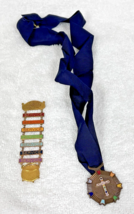 Vintage Masonic Rainbow Ribbon &amp; Metal w Service Badge w Pot of Gold - $18.32