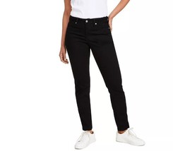 Style &amp; Co Womens 16 Black Tummy Control Straight Leg Mid Rise Jeans NWT... - £19.57 GBP