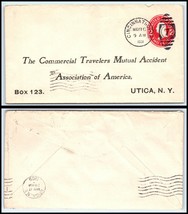 1909 US Ad Cover - Commercial Travelers Mutual Accident Ass&#39;n, Utica, NY J15 - £2.32 GBP