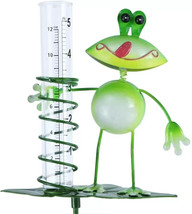 Frog Rain Gauge Garden Metal Stake Decorative Outdoor Yard Decor - £12.56 GBP