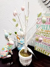 Easter Martha Stewart Easter White Tree Pastel Eggs Ornaments Decor 16&quot; - £25.79 GBP