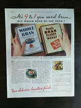 Vintage 1931 Whole Bran &amp; Post Bran Flakes Full Page Color Ad - $6.64