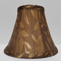 Bronze-Brown w/Gold Leaves Fabric Chandelier Lamp Shade Living room, Tra... - £9.60 GBP