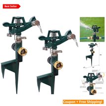 2-Pack Heavy Duty Impact Sprinkler Heads with Adjustable Nozzle for Larg... - $43.51