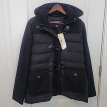 New w/Tags Womens Land&#39;s End Panelled Puffer Zip Coat Jacket Black Size ... - $24.74