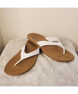 Okabashi Sandals Thong Flip Flop Slip On Breeze Toffee White Size ML 8-9... - $9.44