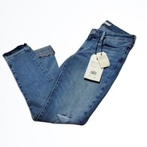Levi&#39;s Straiss 711 Mid Rise Skinny Blue Jeans Raw Hem Size 25 x 30 New W... - £48.57 GBP