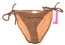 Xhilaration Size Medium 4-6 Leopard Print Side Tie Hipster Bikini Swim B... - $16.49