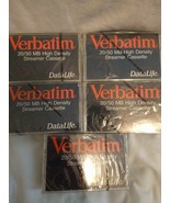 Verbatim 20/50 MB High Density Streamer Cassette Sealed New Lot Of 5 - £25.31 GBP