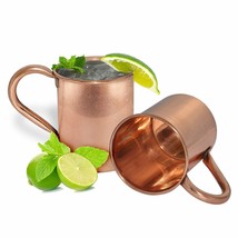 Copper Mug 16 Oz Coffee Cup Tea Juice Wine Vodka Plain Mug Set Of 2 - £26.17 GBP