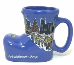 Christkindlmarket Chicago 2011 Blue Boot Mug Cup German Christmas Planter boot - £14.85 GBP