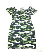 Absolutely Love It Ruffle Bodycon Olive Camo Camouflage Dress Size XL - £7.00 GBP