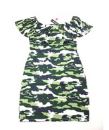 Absolutely Love It Ruffle Bodycon Olive Camo Camouflage Dress Size XL - £6.68 GBP