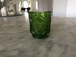Vintage Green Glass Egg Cup 2.5H - $2.50