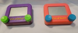 Etch A Sketch Mini Travel Pocket Size Purple And Pink Ohio Art Lot Of 2 - £12.45 GBP