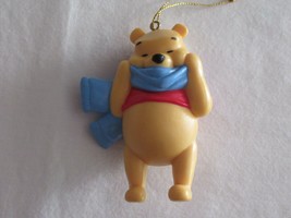 Disney Winnie The Pooh  Christmas Ornament Hiding Behind Wearing Blue Scarf ~3" - £7.41 GBP