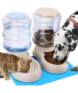 2 Pack Automatic Cat Feeder and Water Dispenser in Set Gravity Food Feed... - £35.69 GBP