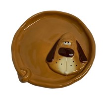 Russ Berrie Dog Wall Decor Brown Hound Dog Ceramic 6 in Diameter Plaque - £7.89 GBP