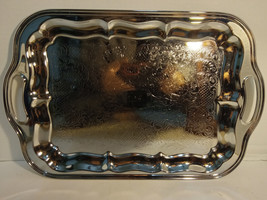 Kitchenware Irvinware Silver Plated Serving Tray USA 18.5&quot; x 12&quot; - £12.83 GBP