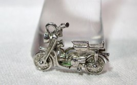 Vintage Sterling Silver Motorcycle Charm - Wheels Move - K494 - £47.48 GBP