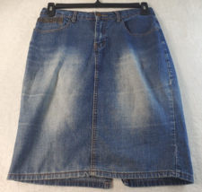 NF Jeans Skirt Womens Size 10 Blue Denim Cotton Pockets Belt Loops Flat Front - £12.32 GBP