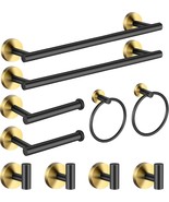 Hinmood Bathroom Hardware Set Black And Gold, Bathroom Towel Hanger Set ... - $65.99